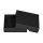 Folding box 10.4 x 10.4 x 2.5 cm, black, lid, recycled cardboard - set of 10