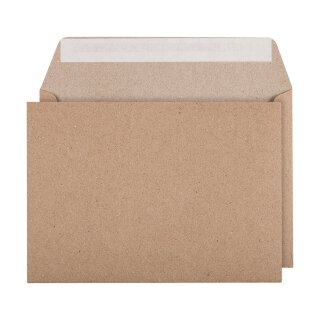 25 100 of C6 Kraft Recycled BROWN RIBBED Envelopes Peel N Seal Invitation DIY 