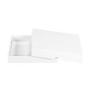 Folding box 15.5 x 15.5 x 2.5 cm, white, with lid,...