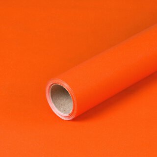 Gift wrapping paper, orange, plain, recycled paper, smooth - 1 roll 0,70 x 10 m