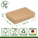 Folding box 15.5 x 23.5 x 5.0 cm, brown, with lid, kraft cardboard - 10 boxes/set