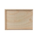 Wooden box with sliding lid, 155 x 112 x 25 mm, untreated