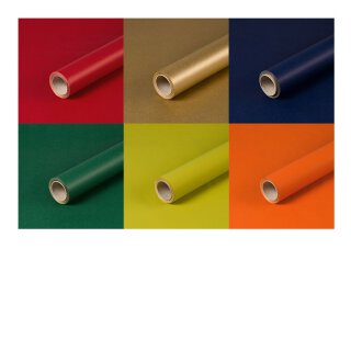 Gift wrapping paper, various colours, kraft paper, smooth, roll 0.70 x 10 m