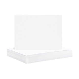 A6 Recyclingkarton 350 g/m², 10,5 x 14,8 cm, unbedruckt, Weiß, Bastelkarton - 50er Pack