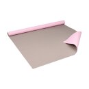 Gift wrapping paper Pink and grey, printed on both sides, kraft paper, ribbed - 1 roll 0.8 x 10 m