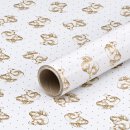 Christmas paper golden angels, white wrapping paper, smooth, roll 0,7 x 10 m