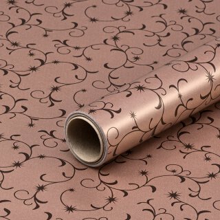 Christmas paper copper with brown arabesques, gift...