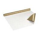Weihnachtspapier Gold mit schwarzen Arabesken, Geschenkpapier, Rolle 0,7 x 10 m