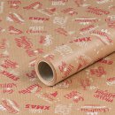 Christmas paper Merry X-Mas, gift wrapping paper, kraft...