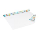 Geschenkpapier Hunde und Katzen, Hellblau, Geburtstagspapier für Kinder, 0,70 x 10 m