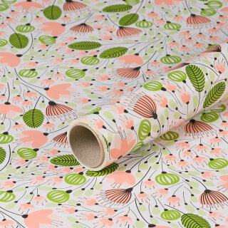 Wrapping Paper Flowers Art Deco, Birthday Paper, Smooth -...