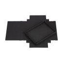 Faltschachtel 15,5 x 23,5 x 2,5 cm, Schwarz, mit Deckel, Recyclingkarton - 10 Schachteln/Set