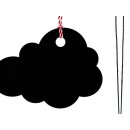 6 Gift tags Cloud, black, incl. bakers twine, cardboard