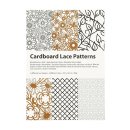 Cardboard with punched lace pattern, A6, 24 sheets, 4 colours