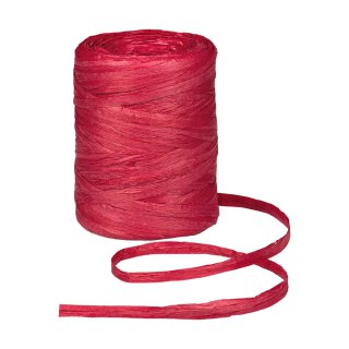 Raffia decorative ribbon,  red 8 mm x 100 m, gift ribbon, paper ribbon