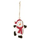 2 Christmas tags snowman, 8.5 x 10 cm, wooden gift tag...