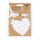 White hearts, 12 gift tag with satin ribbon