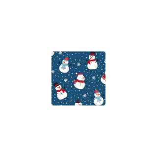 Sticker "Snowmen", 35 x 35 mm, blue, paper sticker - 500 pieces in dispenser