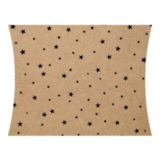 Pillow box "Stars", 150 x 155 x 40 mm, kraft cardboard, brown - 12 pieces/pack