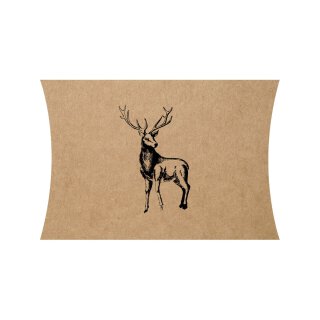 pillow box »Deer«, 120 x 100 x 25 mm, kraft cardboard, brown - 12 pieces/pack