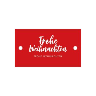 Gift Cards, »Frohe Weihnachten«, Red, Gift Tags with Rubber Cord - 12 pcs/pack