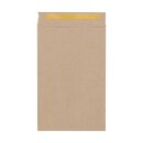 Flat bag 75 x 117 mm, kraft paper 70 g/m², brown, smooth, w. flap, peel and seal - 100 pcs/pack