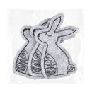 Easter bunnies, grey felt black embroidery, 3 pcs....