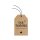 Gift tags, "Merry Christmas" hang tag with cord, brown, kraft cardboard look, hang tags 52 x 80 mm - 12 pcs/pack