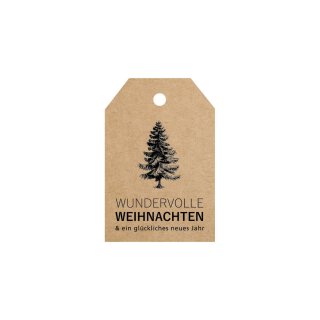 Geschenkanhänger Tanne, Hangtags 35 x 52 mm, Weihnachtsanhänger - 50er Pack