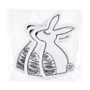 Easter bunnies, white felt black embroidery, 3 pcs....
