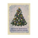 Christmas card Christmas tree, blue, A6 folding card,...