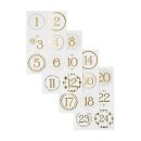 Sticker numbers 1 to 24 gold for Advent calendar