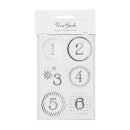 Sticker silver numbers 1 to 24, for Advent calendar