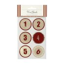 Sticker numbers 1 to 24, for Advent calendar, red