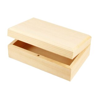 Holzbox 140 x 90 x 50 mm, helles Holz, Deckel mit Magnetverschluss