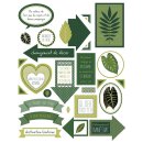 Sticker DEEP GREEN, 52 pcs., different shapes and sizes, self-adhesive