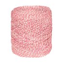 Flax yarn, two-coloured pink and natural, 3.5 mm, ca. 470 m linen yarn, 1 kg bobbin