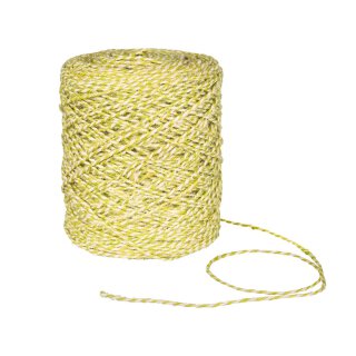 Flax yarn, two-coloured light-green and natural, 3.5 mm, ca. 470 m linen yarn, 1 kg bobbin