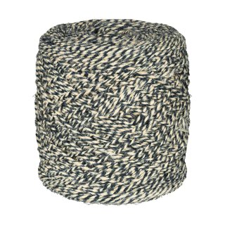 Flax yarn, two-coloured black and natural, 3.5 mm, ca. 470 m linen yarn, 1 kg bobbin