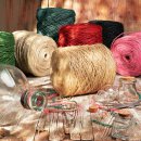Flax yarn plain in various colours, 3.5 mm, ca. 470 m linen yarn, 1 kg bobbin