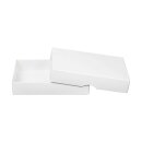 Folding box 10 x 14 x 2.5 cm, white, with lid, recycled cardboard - set of 10