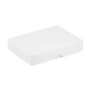 Folding box 10 x 14 x 2.5 cm, white, with lid, recycled cardboard - set of 10