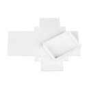 Folding box with lid, 10 x 14 x 2.5 cm, white, recycled cardboard - 10 boxes/set