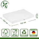 Folding box 13.6 x 19.6 x 2.5 cm, white, with lid, cardboard - set of 10