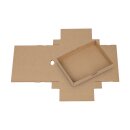 Folding box 10 x 14 x 2.5 cm, Brown, with lid, Jade Kraft cardboard - Set of 10