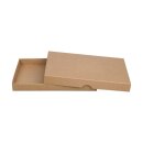 Folding box 13.6 x 19.6 x 2 cm, Brown, Jade Kraft cardboard, with lid - Set of 10