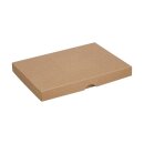 Folding box 13.6 x 19.6 x 2 cm, Brown, Jade Kraft cardboard, with lid - Set of 10