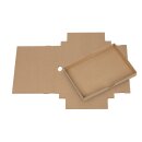 Folding box 13.6 x 19.6 x 2 cm, Brown, Jade Kraft cardboard, with lid - Set of 10