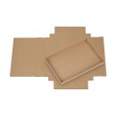 Folding box 13.6 x 19.6 x 2 cm, Brown, Jade Kraft cardboard, with lid - Set of 10