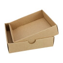 Folding box 10.4 x 10.4 x 2.5 cm, brown, lid, jade kraft cardboard - set of 10